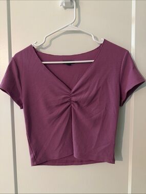 wild fable Ruched V-Neck Crop Top